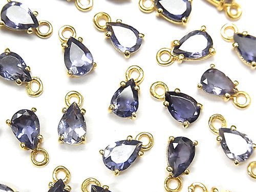 [Video] High Quality Iolite AAA Bezel Setting Pear shape Faceted 6x4mm 18KGP 2pcs $6.79!