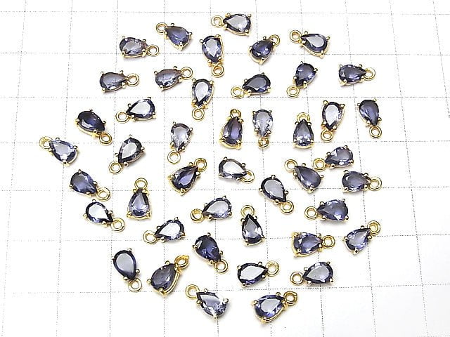 [Video] High Quality Iolite AAA Bezel Setting Pear shape Faceted 6x4mm 18KGP 2pcs $6.79!