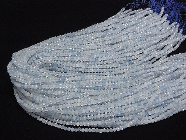 [Video] High Quality!  Aquamarine AA++ Faceted Round 3mm  1strand beads (aprx.15inch/37cm)