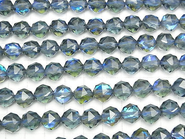 High Quality! 1strand $11.79! Blue Luna Flash Star Faceted Round 10mm 1strand beads (aprx.15inch / 37cm)