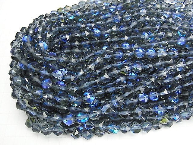 High Quality! 1strand $11.79! Blue Luna Flash Star Faceted Round 10mm 1strand beads (aprx.15inch / 37cm)