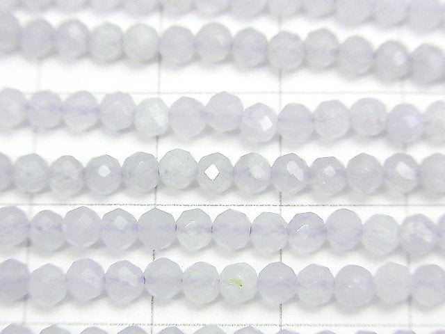 [Video] High Quality! Blue Lace Agate AA+ Faceted Round 3mm  1strand beads (aprx.15inch/37cm)