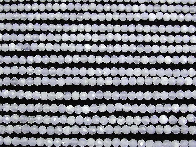 [Video] High Quality! Blue Lace Agate AA+ Faceted Round 3mm  1strand beads (aprx.15inch/37cm)