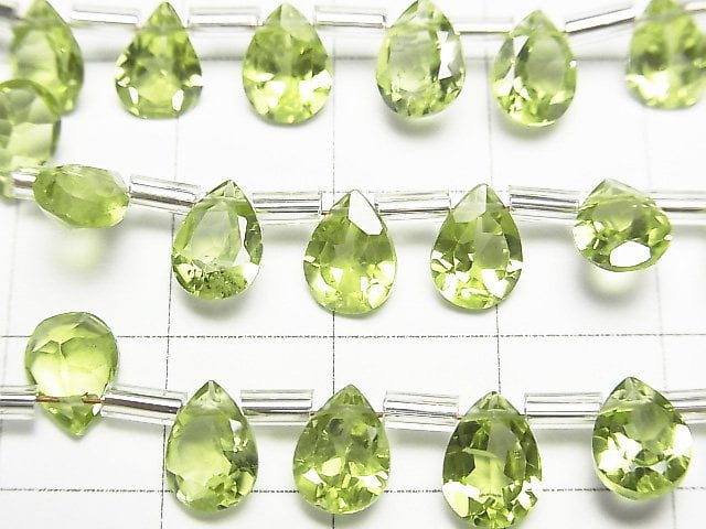 High Quality Peridot AAA Pear shape Faceted 8x6mm half or 1strand (18pcs )