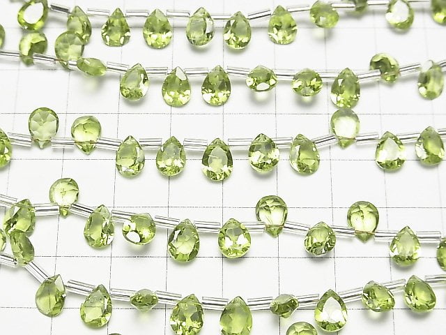 High Quality Peridot AAA Pear shape Faceted 8x6mm half or 1strand (18pcs )