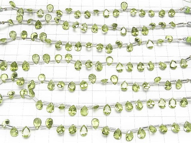 High Quality Peridot AAA Pear shape Faceted 8x6mm half or 1strand (18pcs )