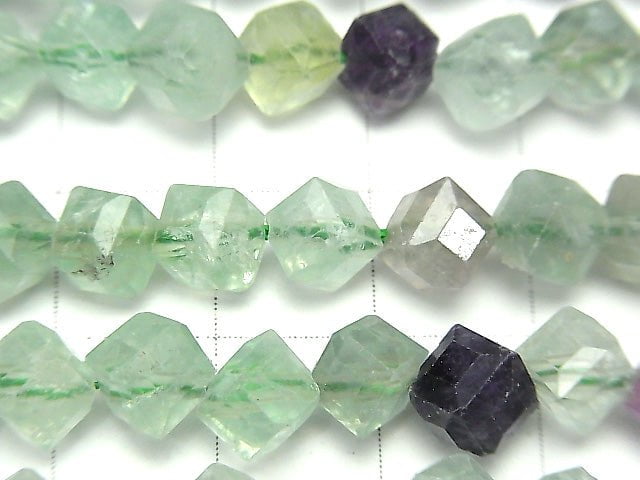 1strand $14.99! Multicolor Fluorite AA ++ Dice Shape 7x7x7mm 1strand beads (aprx.14inch / 34cm)