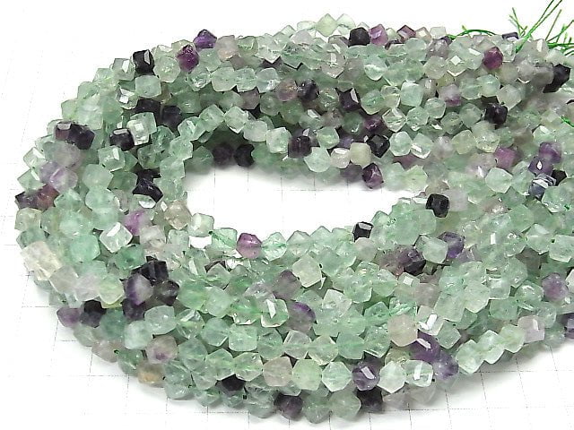 1strand $14.99! Multicolor Fluorite AA ++ Dice Shape 7x7x7mm 1strand beads (aprx.14inch / 34cm)