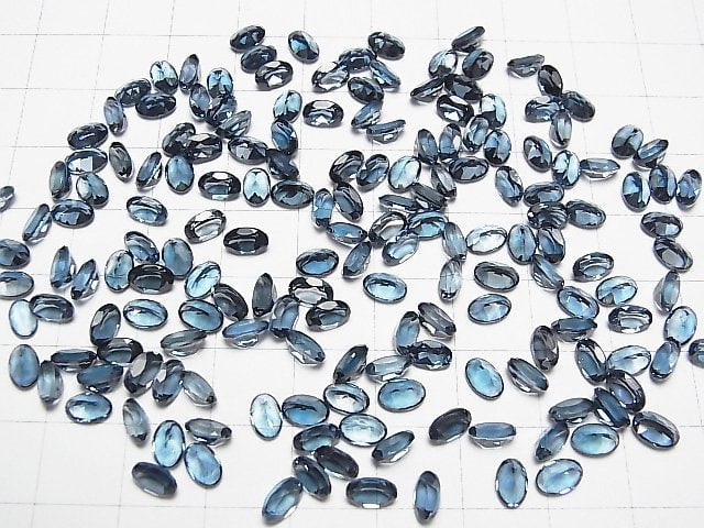 [Video]High Quality London Blue Topaz AAA Loose stone Oval Faceted 6x4mm 3pcs