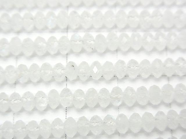 [Video] High Quality Rainbow Moonstone AA++ Faceted Button Roundel 3x3x2mm 1strand beads (aprx.15inch / 37cm)