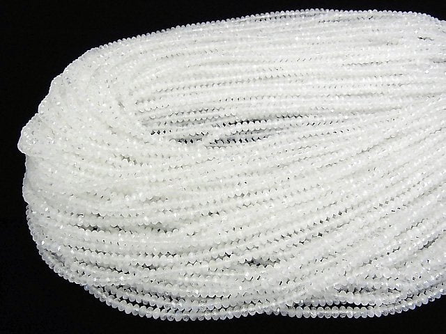 [Video] High Quality Rainbow Moonstone AA++ Faceted Button Rondelle 3x3x2mm 1strand beads (aprx.15inch / 37cm)
