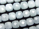 Aquamarine, Cube Gemstone Beads