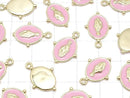 Metal Charm, 18x13mm, Miraculous Medal, Pink, 1pc