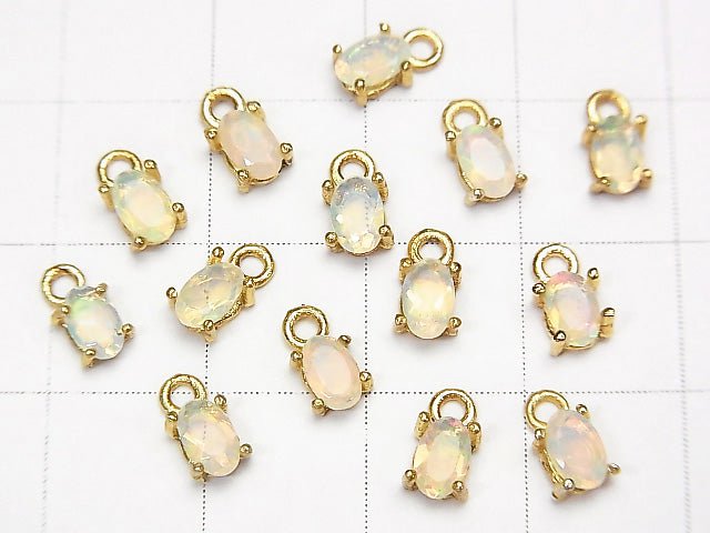 [Video]High Quality Ethiopia Opal AAA Bezel Setting Oval Faceted 5x3mm 18KGP 2pcs $8.79!