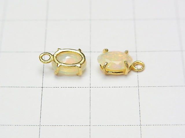 [Video]High Quality Ethiopia Opal AAA Bezel Setting Oval Faceted 7x5mm 18KGP 2pcs $16.99!