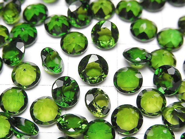 [Video]High Quality Chrome Diopside AAAA Loose stone Round Faceted 6x6mm 1pc