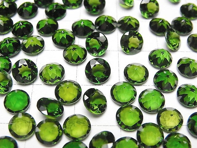 [Video]High Quality Chrome Diopside AAAA Loose stone Round Faceted 6x6mm 1pc