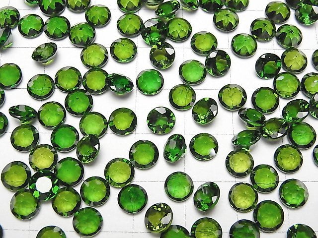 [Video]High Quality Chrome Diopside AAAA Loose stone Round Faceted 6x6mm 1pc