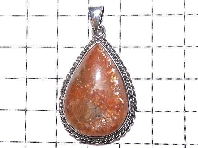 [Video][One of a kind] Sunstone AAA Pendant  Silver925  NO.326