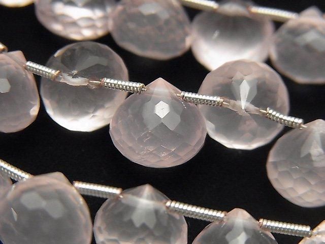 [Video]High Quality Rose Quartz AAA Onion Faceted Briolette 1strand beads (aprx.6inch/16cm)