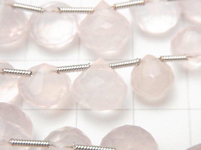 [Video]High Quality Rose Quartz AAA Onion Faceted Briolette 1strand beads (aprx.6inch/16cm)