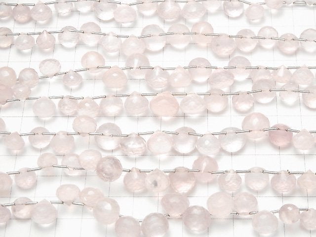 [Video] 1strand $39.99! High Quality Rose Quartz AAA Onion  Faceted Briolette  1strand beads (aprx.6inch/16cm)