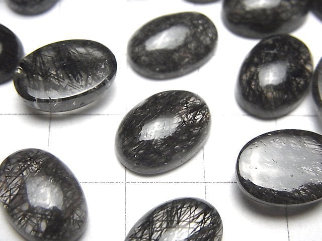 [Video]High Quality Tourmaline Quartz AAA Oval Cabochon 14x10mm 2pcs