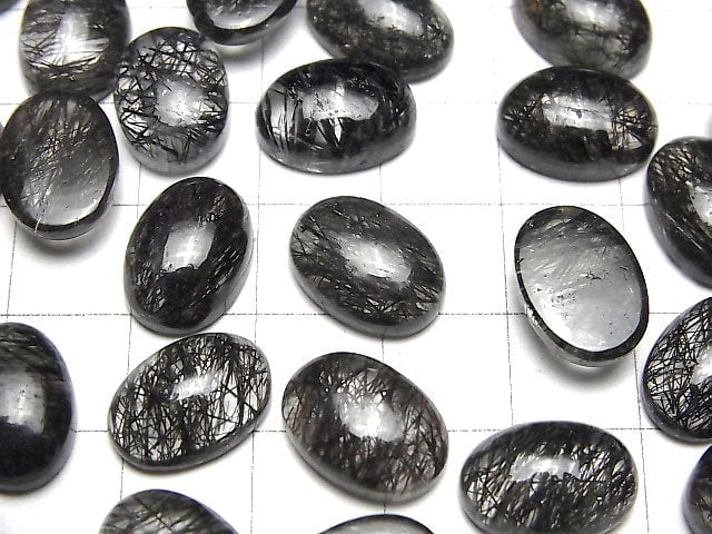 [Video]High Quality Tourmaline Quartz AAA Oval Cabochon 14x10mm 2pcs