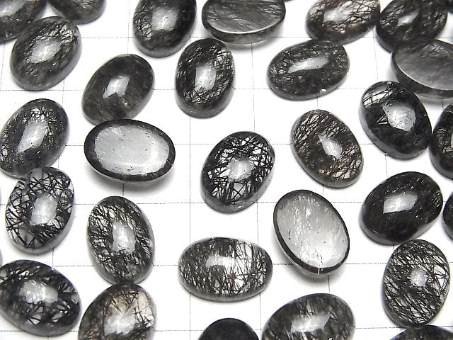 [Video]High Quality Tourmaline Quartz AAA Oval Cabochon 14x10mm 2pcs