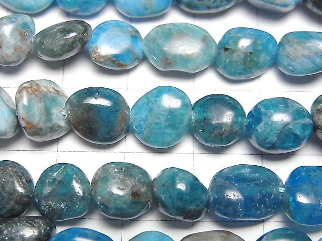 [Video] Blue Apatite AA Nugget 1strand beads (aprx.15inch / 38cm)