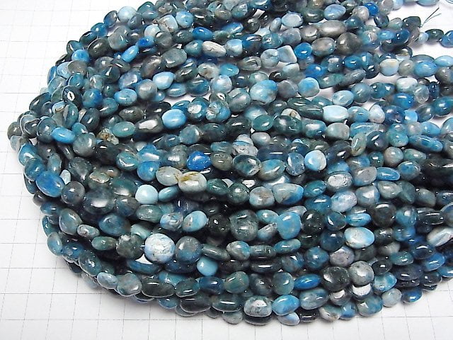 [Video] Blue Apatite AA Nugget 1strand beads (aprx.15inch / 38cm)