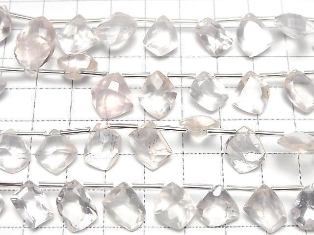 [Video]High Quality Rose Quartz AAA Fancy Shape Faceted half or 1strand (12pcs)