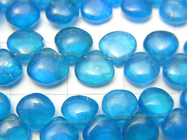1strand $34.99 High Quality Neon Blue Apatite AAA- Chestnut (Smooth) 1strand beads (aprx.7inch / 18cm)