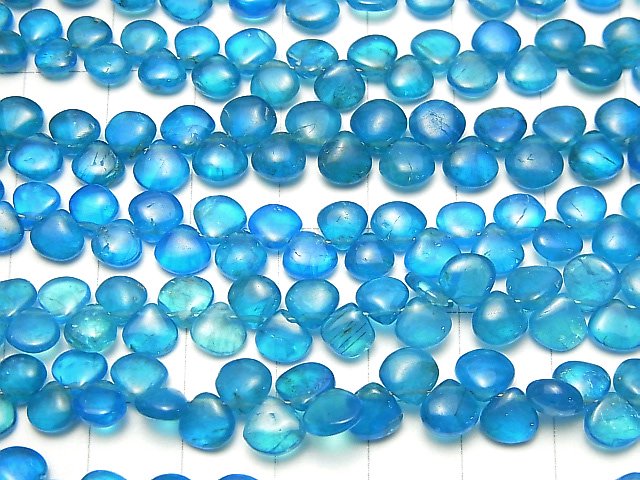 1strand $34.99 High Quality Neon Blue Apatite AAA- Chestnut (Smooth) 1strand beads (aprx.7inch / 18cm)