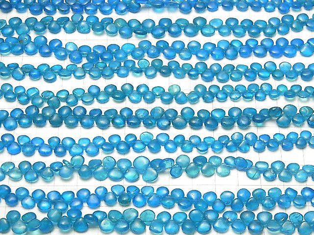 1strand $34.99 High Quality Neon Blue Apatite AAA- Chestnut (Smooth) 1strand beads (aprx.7inch / 18cm)