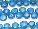 [Video] High Quality Neon Blue Apatite AAA- Chestnut (Smooth) Size Gradation 1strand beads (aprx.7inch / 18cm)