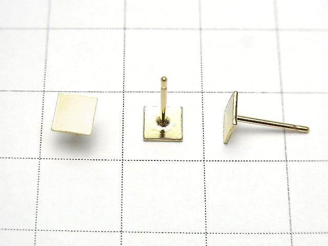 14KGF Earstuds Earrings  Square  5mm 1pair