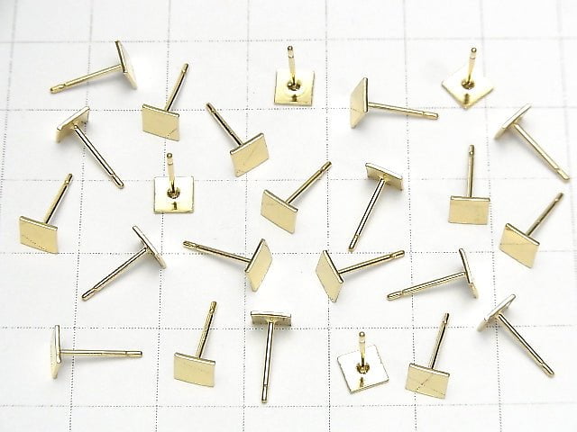 14KGF Earstuds Earrings  Square  5mm 1pair