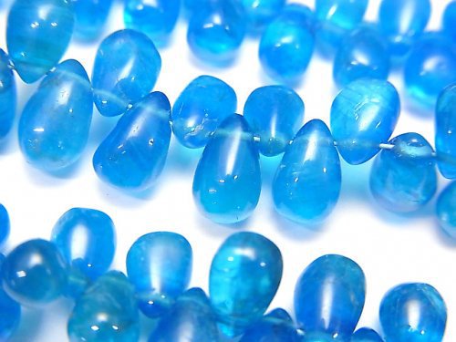 [Video] Neon Blue Apatite AA++ Drop (Smooth) 1strand beads (aprx.7inch / 18cm)