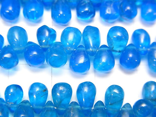 [Video] Neon Blue Apatite AA++ Drop (Smooth) 1strand beads (aprx.7inch / 18cm)