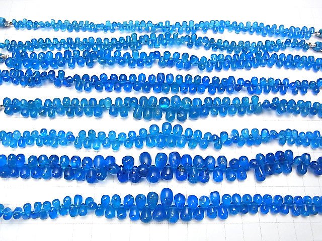 [Video] Neon Blue Apatite AA++ Drop (Smooth) 1strand beads (aprx.7inch / 18cm)
