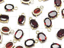 [Video]High Quality Mozambique Garnet AAA Bezel Setting Oval Faceted 8x6mm 18KGP 2pcs