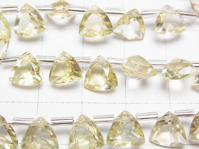 [Video]High Quality Lemon Quartz AAA Triangle Faceted 8x8mm 1strand (18pcs )