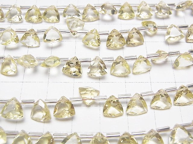 [Video]High Quality Lemon Quartz AAA Triangle Faceted 8x8mm 1strand (18pcs )