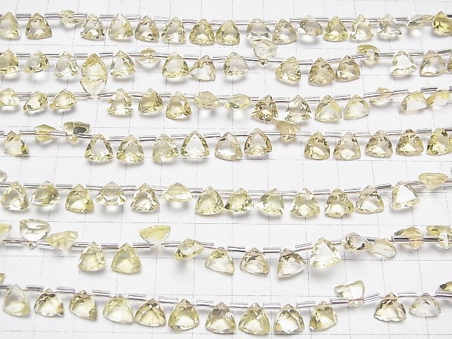 [Video]High Quality Lemon Quartz AAA Triangle Faceted 8x8mm 1strand (18pcs )