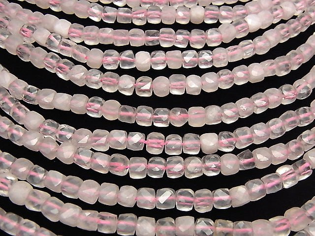 1strand $8.79! Rose Quartz AA++ Cube Shape 5x5x5mm 1strand beads (aprx.14inch/35cm)