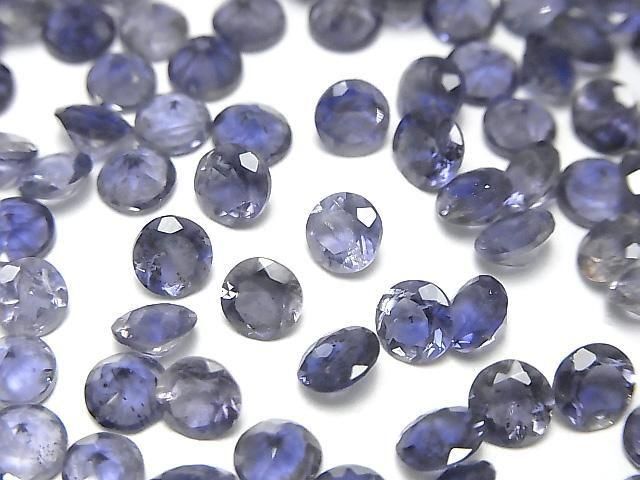 高品質堇青石 AAA 級圓形刻面裸石 5x5mm 5顆