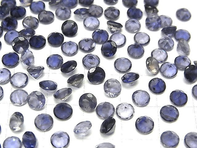 [Video]High Quality Iolite AAA Loose stone Round Faceted 5x5mm 5pcs