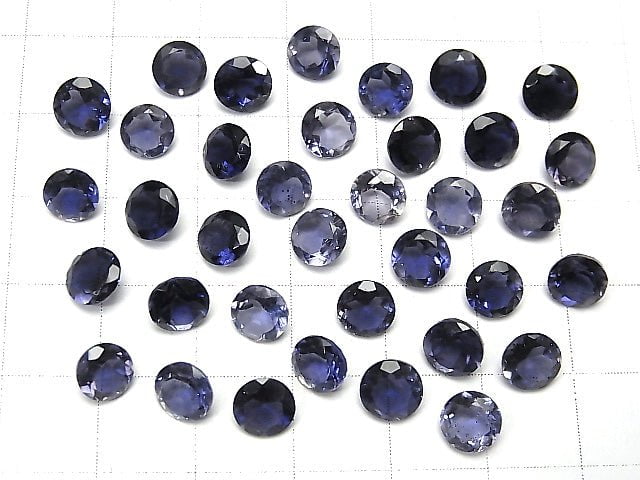 [Video]High Quality Iolite AAA Loose stone Round Faceted 6x6mm 3pcs