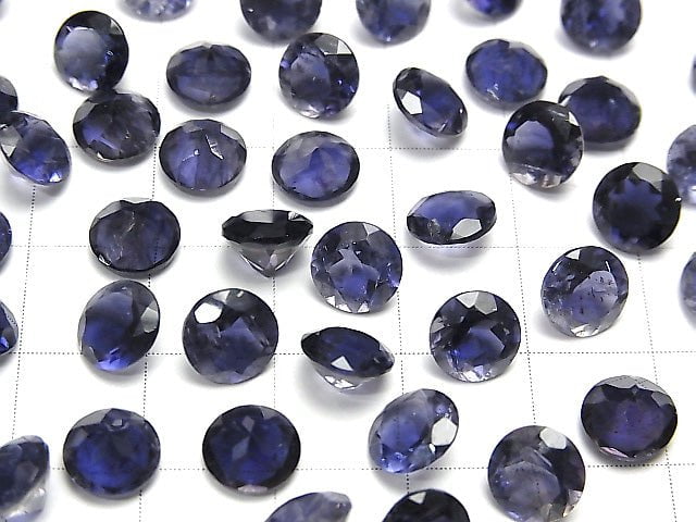 [Video] High Quality Iolite AAA Undrilled Round Faceted 7x7mm 2pcs